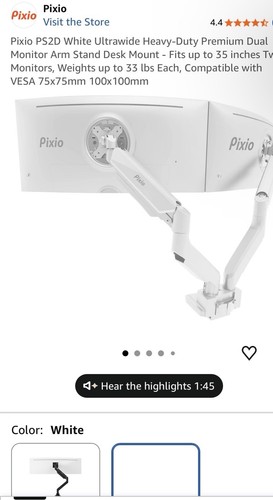 Pixio ps2d white dual - white, full